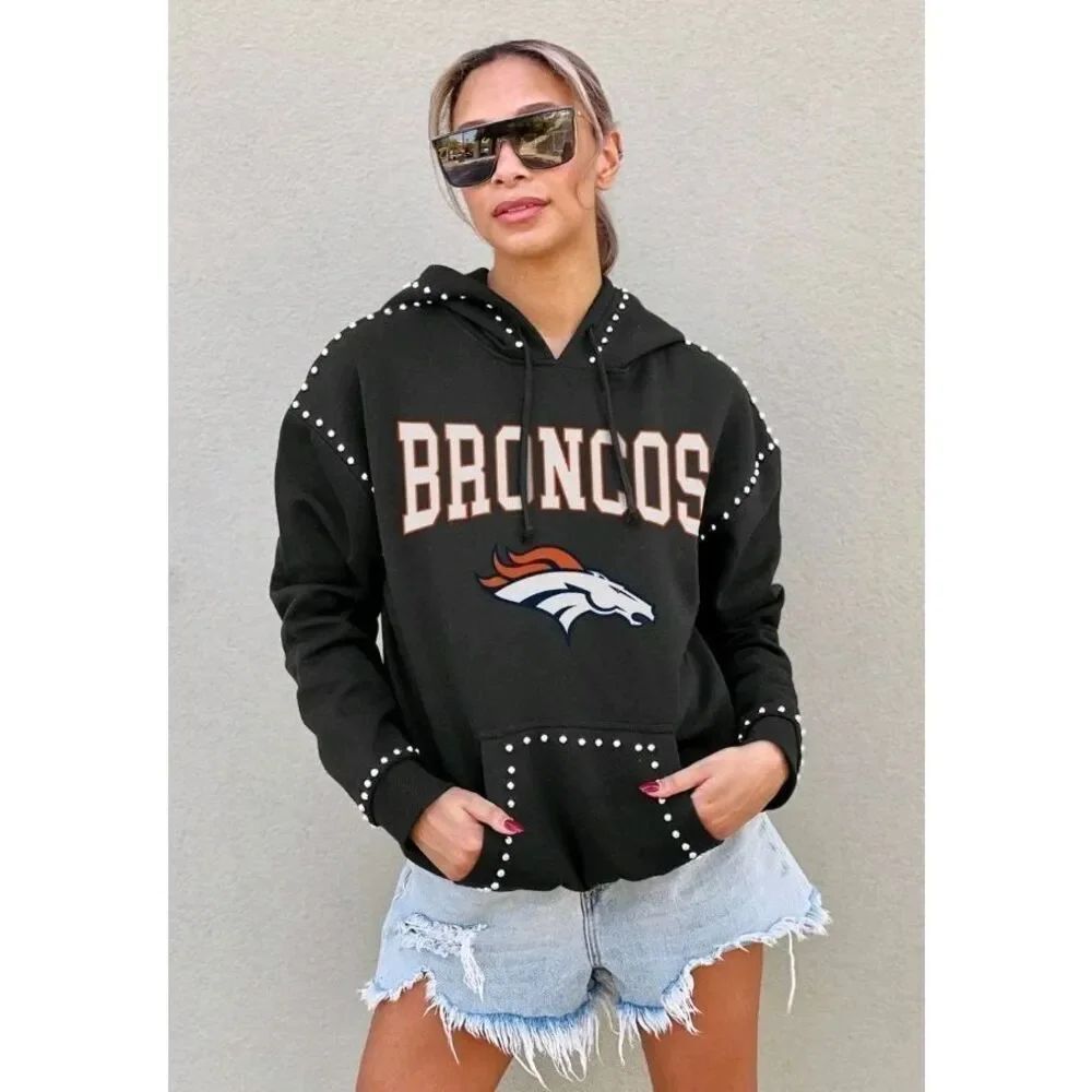 DENVER BRONCOS Pullover Hoodie Sweatshirt Adult Size S NEW